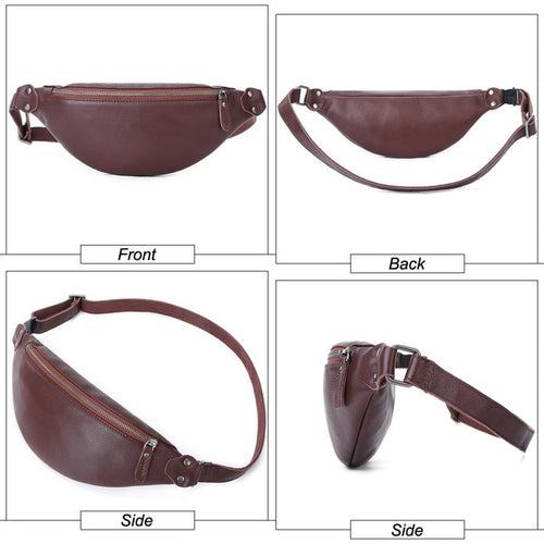 Load image into Gallery viewer, Genuine Crazy Horse Leather Men&#39;s Travel Fanny Pack
