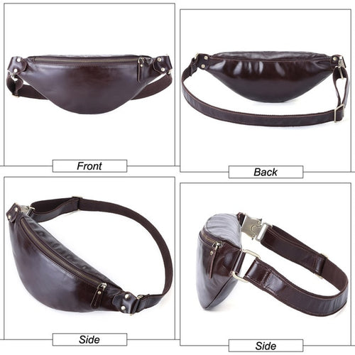 Load image into Gallery viewer, Genuine Crazy Horse Leather Men&#39;s Travel Fanny Pack
