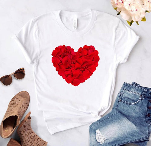 Load image into Gallery viewer, Heart and Flower Fancy Tshirts
