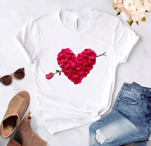 Load image into Gallery viewer, Heart and Flower Fancy Tshirts
