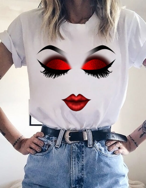 Load image into Gallery viewer, Makeup Red lip Prints Girls TShirts
