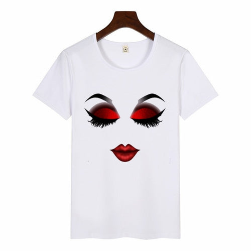 Load image into Gallery viewer, Makeup Red lip Prints Girls TShirts
