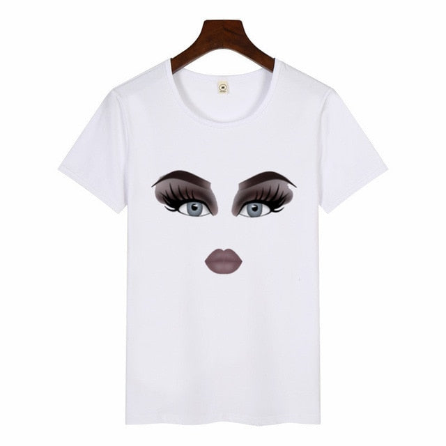 Makeup Red lip Prints Girls TShirts