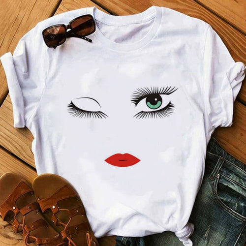 Load image into Gallery viewer, Makeup Red lip Prints Girls TShirts
