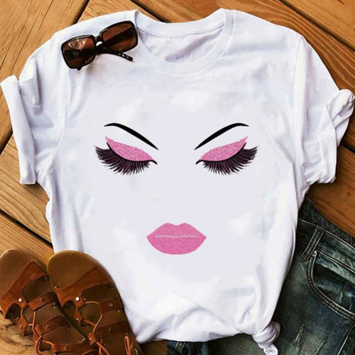 Load image into Gallery viewer, Makeup Red lip Prints Girls TShirts
