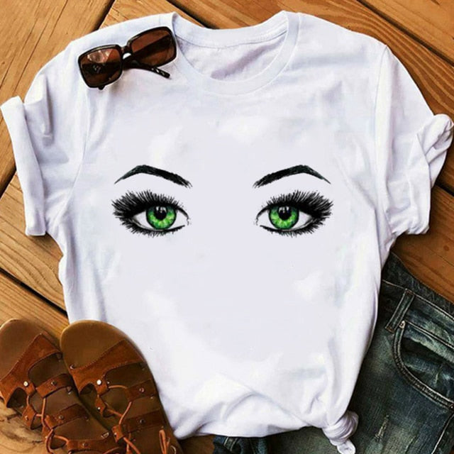 Makeup Red lip Prints Girls TShirts