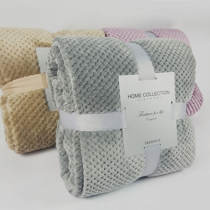 Super Soft Fleece Mesh Portable Travel  Blanket