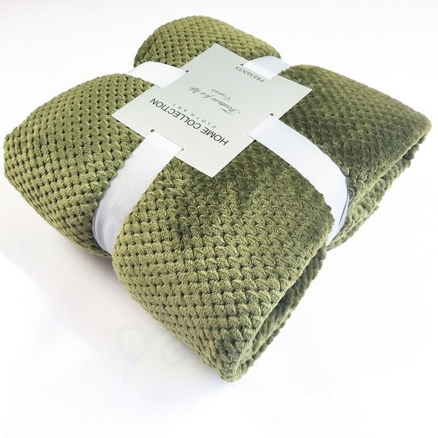 Super Soft Fleece Mesh Portable Travel  Blanket