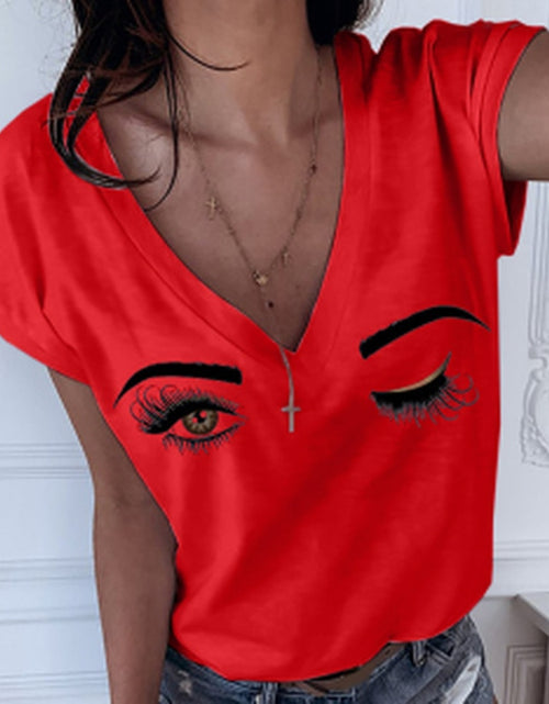 Load image into Gallery viewer, Deep V-neck Casual Women&#39;s Tshirt
