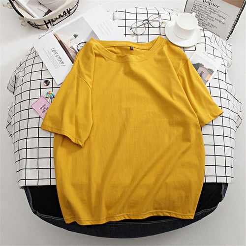 Load image into Gallery viewer, Basic Cotton Oversized Solid Tees
