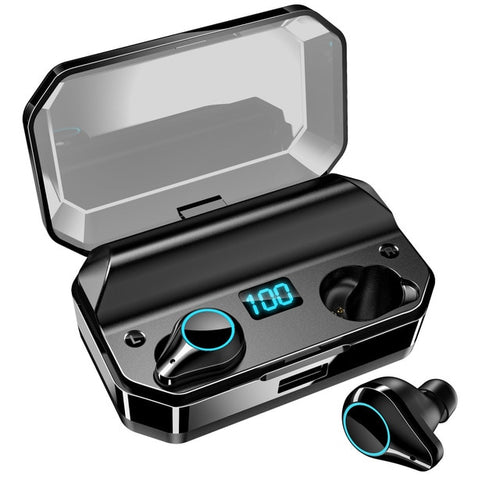 Load image into Gallery viewer, TOMKAS 8000mAh TWS Earphones 9D Stereo Bluetooth 5.0 Wireless Earphones IPX7 Waterproof Headphone LED Display with Mic Touch Key
