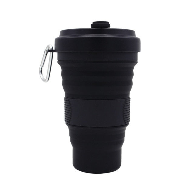 Collapsible Silicone Travel Coffee Cup With Lids