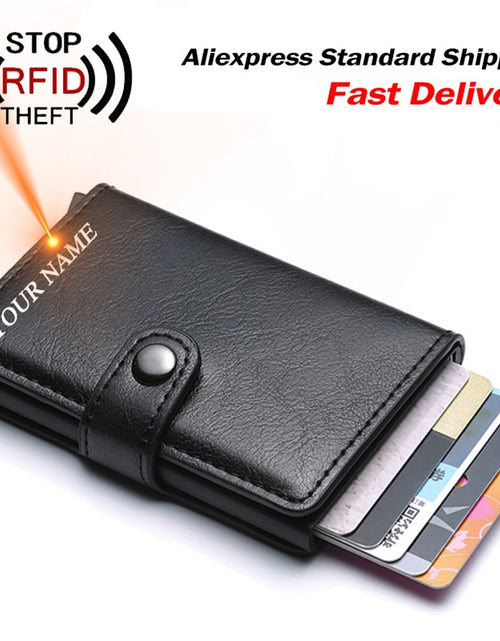 Load image into Gallery viewer, Men Credit Card Holder RFID Blocking Men Wallet Automatic Hasp Male Purse PU leather Bank Card Wallets Business ID Card Holder
