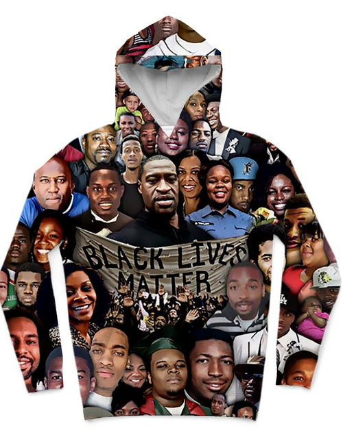 Load image into Gallery viewer, REAL American SIZE 2 styles black lives matter collage  Sublimation Printing Hoody  Hoodies Plus size 5xl 6xl
