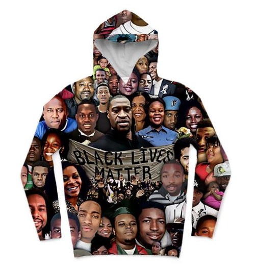 Load image into Gallery viewer, REAL American SIZE 2 styles black lives matter collage  Sublimation Printing Hoody  Hoodies Plus size 5xl 6xl
