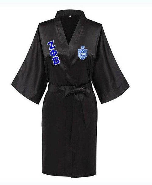 Load image into Gallery viewer, Sorority Delta, AKA, Zeta Sigma Faux Silk and Polyester Bath Robe..
