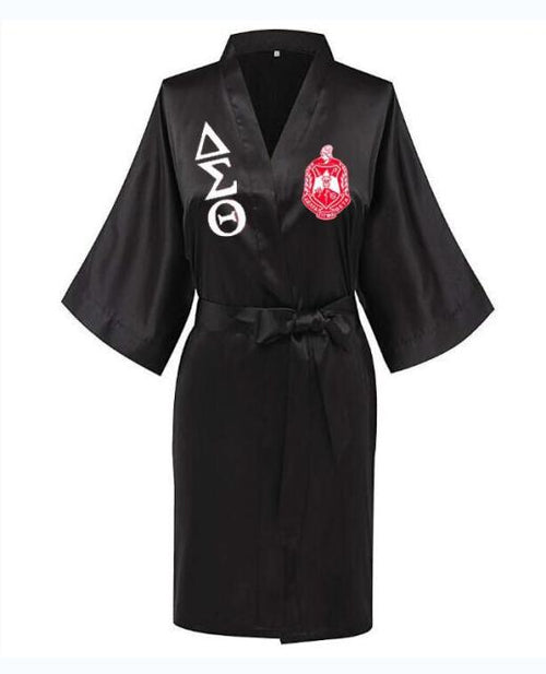 Load image into Gallery viewer, Sorority Delta, AKA, Zeta Sigma Faux Silk and Polyester Bath Robe..
