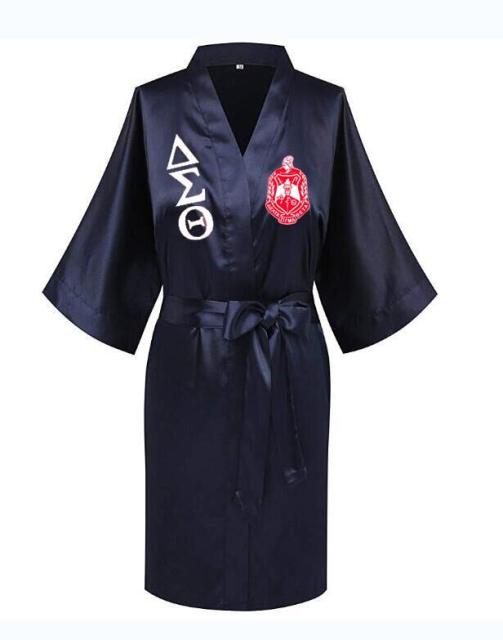 Sorority Delta, AKA, Zeta Sigma Faux Silk and Polyester Bath Robe..