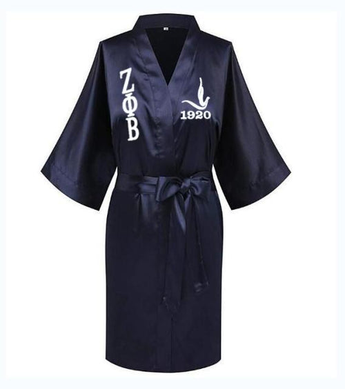 Load image into Gallery viewer, Sorority Delta, AKA, Zeta Sigma Faux Silk and Polyester Bath Robe..
