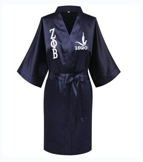 Sorority Delta, AKA, Zeta Sigma Faux Silk and Polyester Bath Robe..