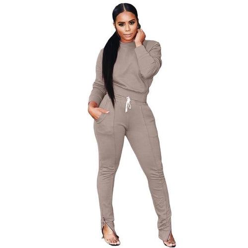 Load image into Gallery viewer, Sassy Two Piece Set Top and Pants with Foot Zipper
