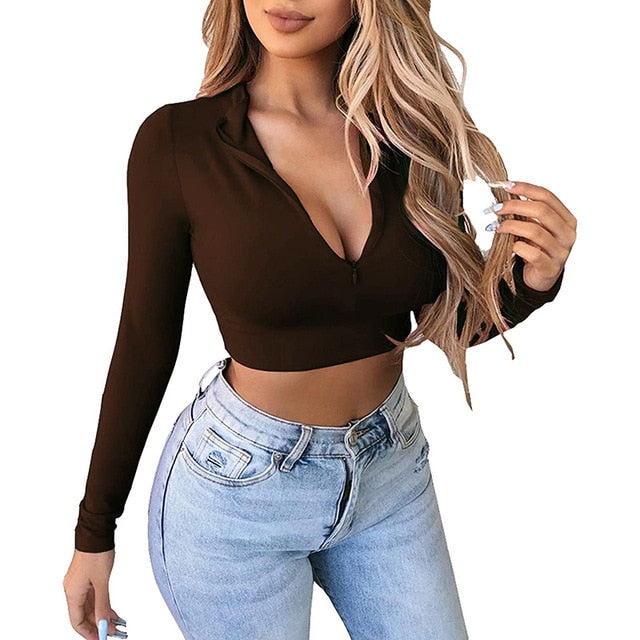 Sexy Crop Tops Cotton Knit Party TShirt