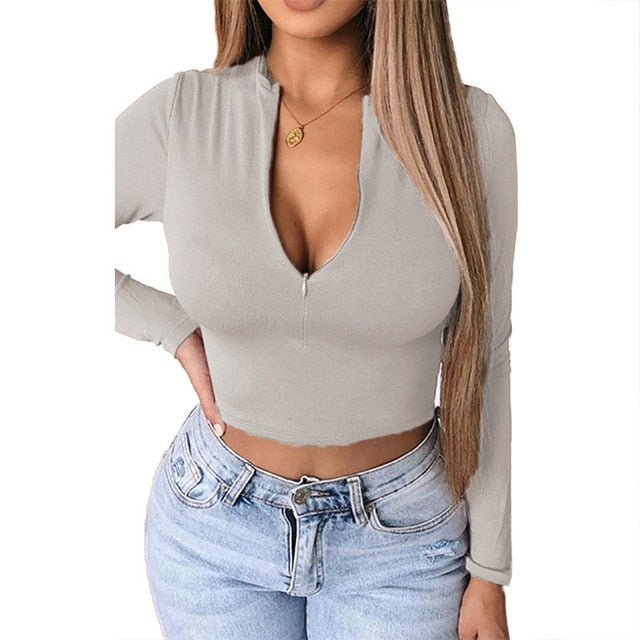 Sexy Crop Tops Cotton Knit Party TShirt