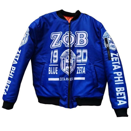 Load image into Gallery viewer, Winter Keep Warm Nylon and Cotton Sorority Fraternity ZPB Custom Bomber Jacket
