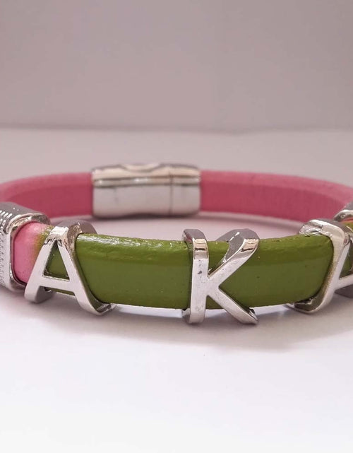 Load image into Gallery viewer, greek sorority and fraternity society  Leather Bangle
