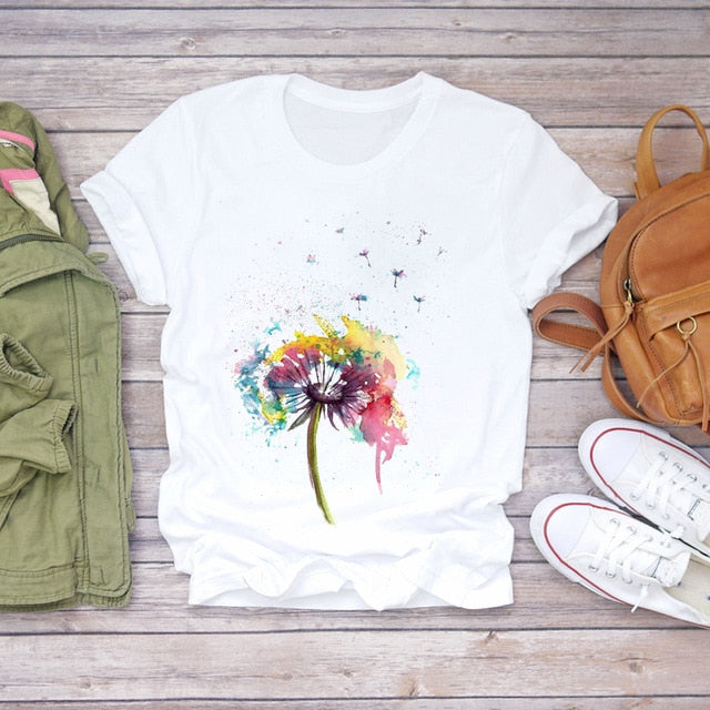 Summer Everyday Fashion Print  T-Shirts