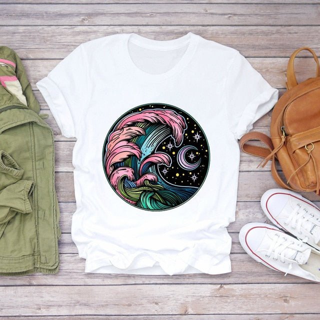 Summer Everyday Fashion Print  T-Shirts