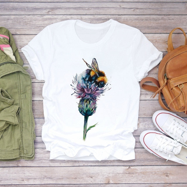 Summer Everyday Fashion Print  T-Shirts