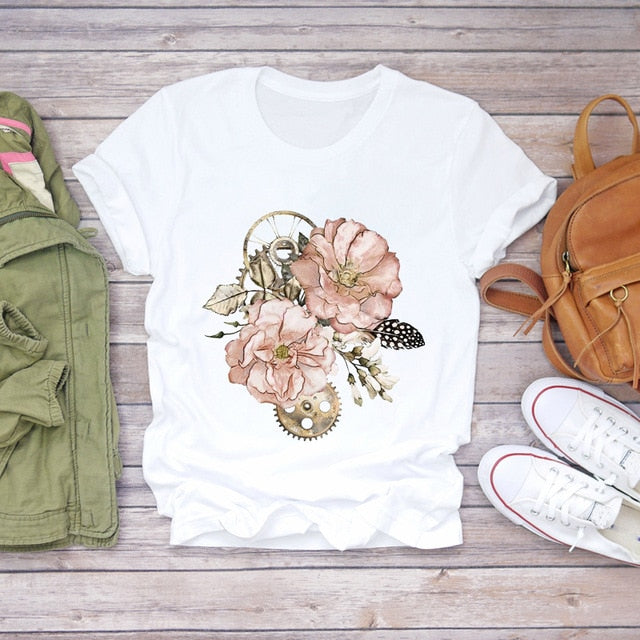 Summer Everyday Fashion Print  T-Shirts