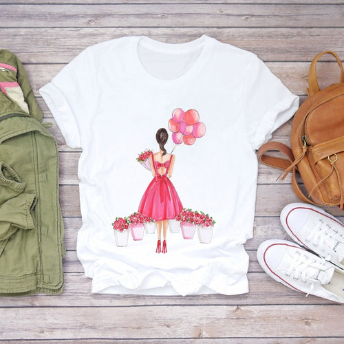 Load image into Gallery viewer, Summer Everyday Fashion Print  T-Shirts
