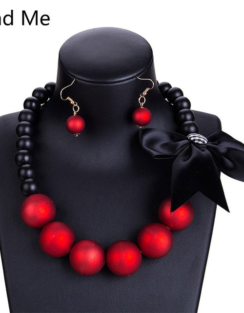 Load image into Gallery viewer, Find Me New Brand Fashion Big Beads Collar Choker Necklace Boho Bow Resin Maxi Statement Necklace For Women Jewelry Wholesale
