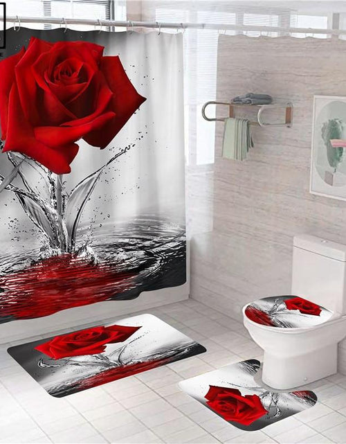 Load image into Gallery viewer, Radiant Blue, Red, Pink, Rose Shower Curtain with Hooks
