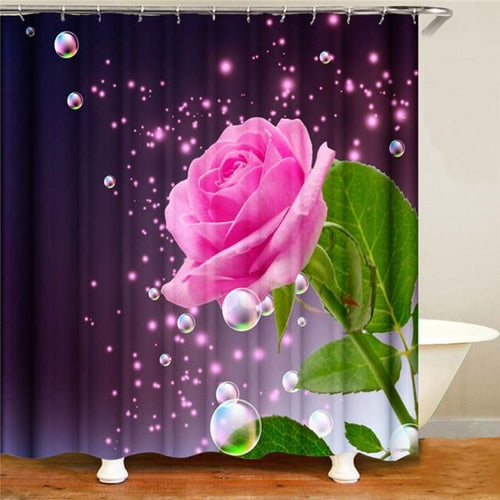 Load image into Gallery viewer, Radiant Blue, Red, Pink, Rose Shower Curtain with Hooks
