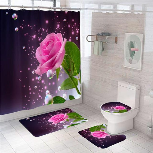 Load image into Gallery viewer, Radiant Blue, Red, Pink, Rose Shower Curtain with Hooks
