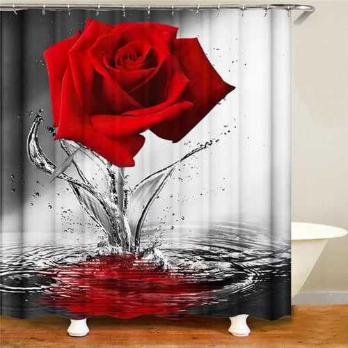 Load image into Gallery viewer, Radiant Blue, Red, Pink, Rose Shower Curtain with Hooks
