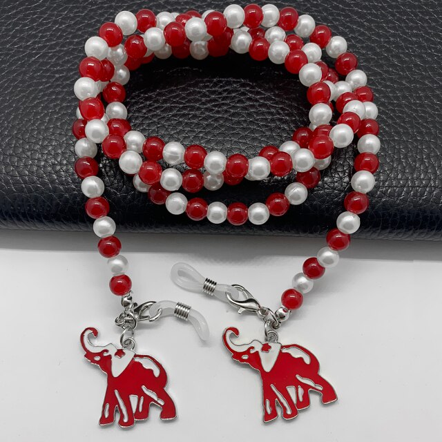 new fashion red Greek letter sorority DELTA DST society jewelry pendant beads mask chain glasses chain necklace