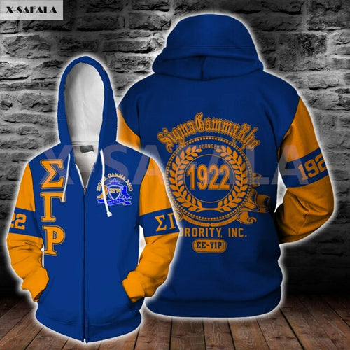 Load image into Gallery viewer, ΣΓΡ Sigma Gamma Rho Pattern 3D Over Printed Hoodie Man Women Unisex Outwear Zipper Pullover Sweatshirt Casual
