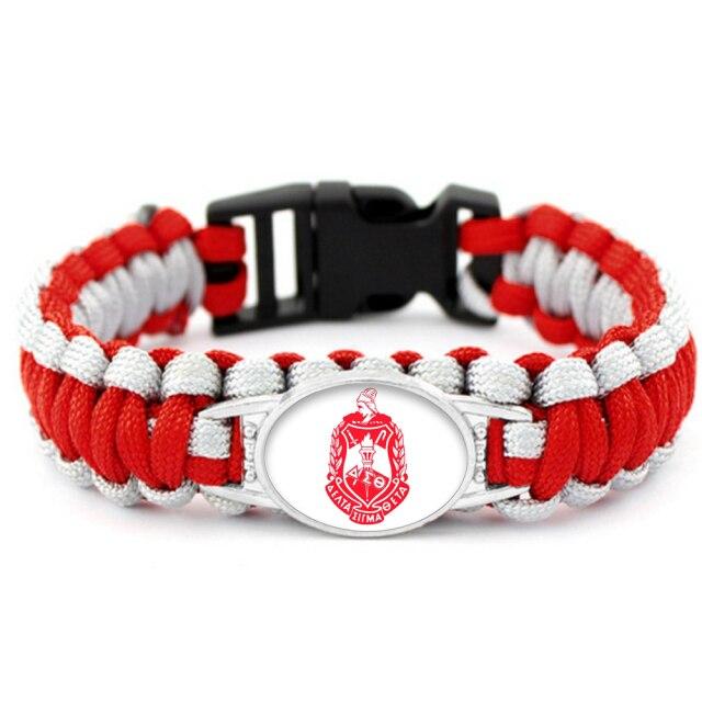 Delta Sigma Theta Hand-Woven Rope Bracelet Bangle