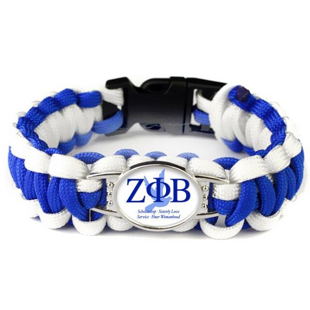 Zeta Phi Beta Hand-Woven Rope Bangle Bracelet