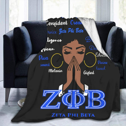 Load image into Gallery viewer, Zeta Phi Beta Throw Blanket Ultra Soft Lightweight Flannel Blanket Bed Quilt Durable Home Decor Fleece Blanket for Sofa Travel
