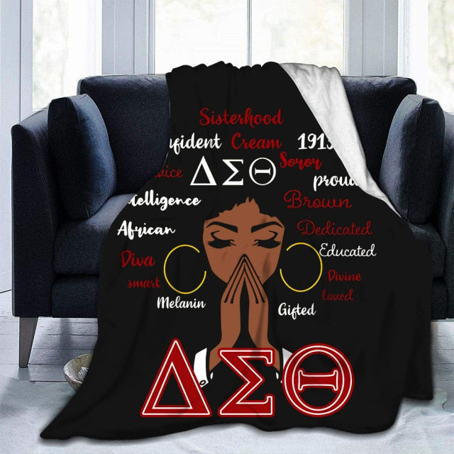 Sorority And Fraternity Greek Double layer Cashmere 310G Flannel Blanket popular Baby Blanket Lunch Break Blanket