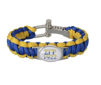 Load image into Gallery viewer, Custom Greek Letters SGR Sorority  550 Paracord Bracelets Sigma Gamma Rho Adjustable Survival Bracelet
