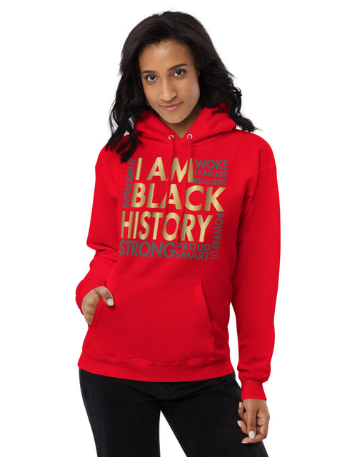 Load image into Gallery viewer, I Am Black History Woke Strong Unisex fleece hoodie
