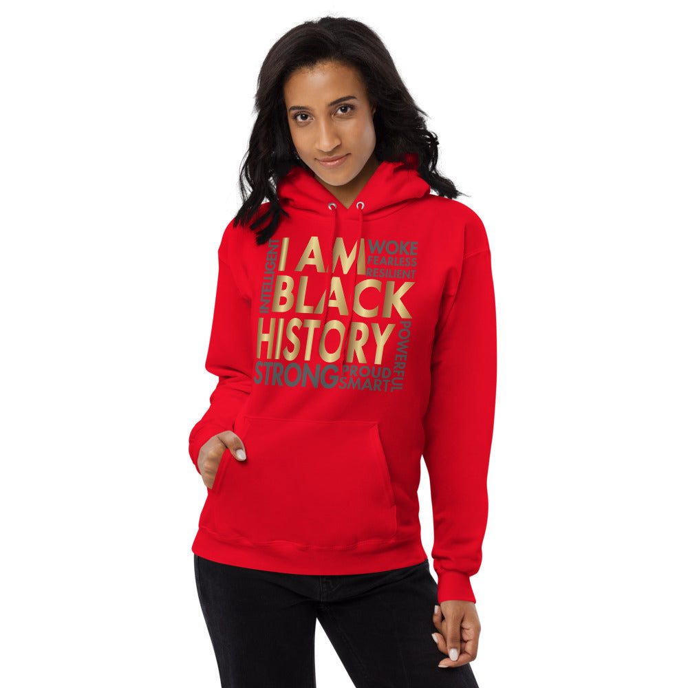 I Am Black History Woke Strong Unisex fleece hoodie