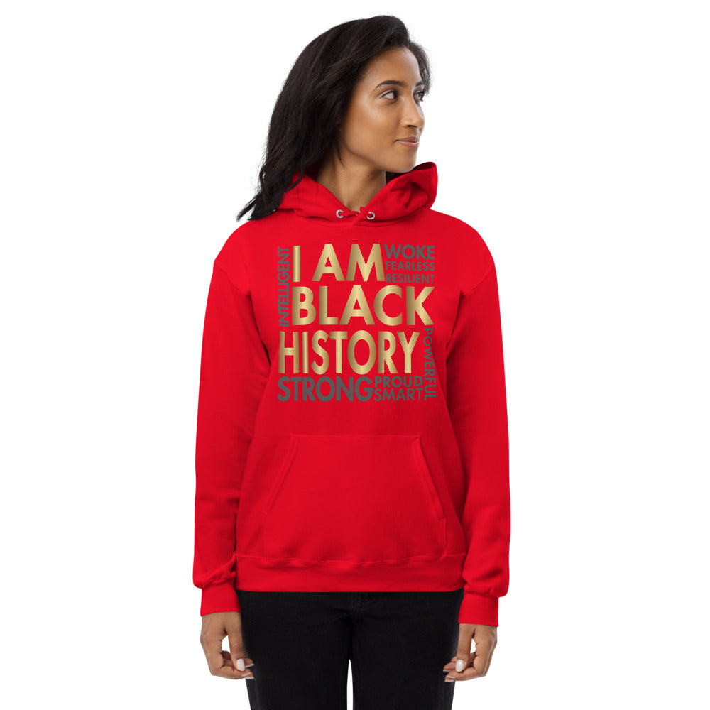 I Am Black History Woke Strong Unisex fleece hoodie