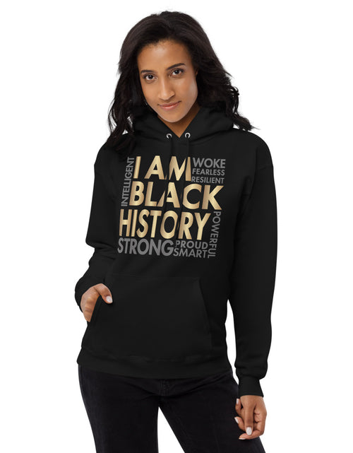 Load image into Gallery viewer, I Am Black History Woke Strong Unisex fleece hoodie
